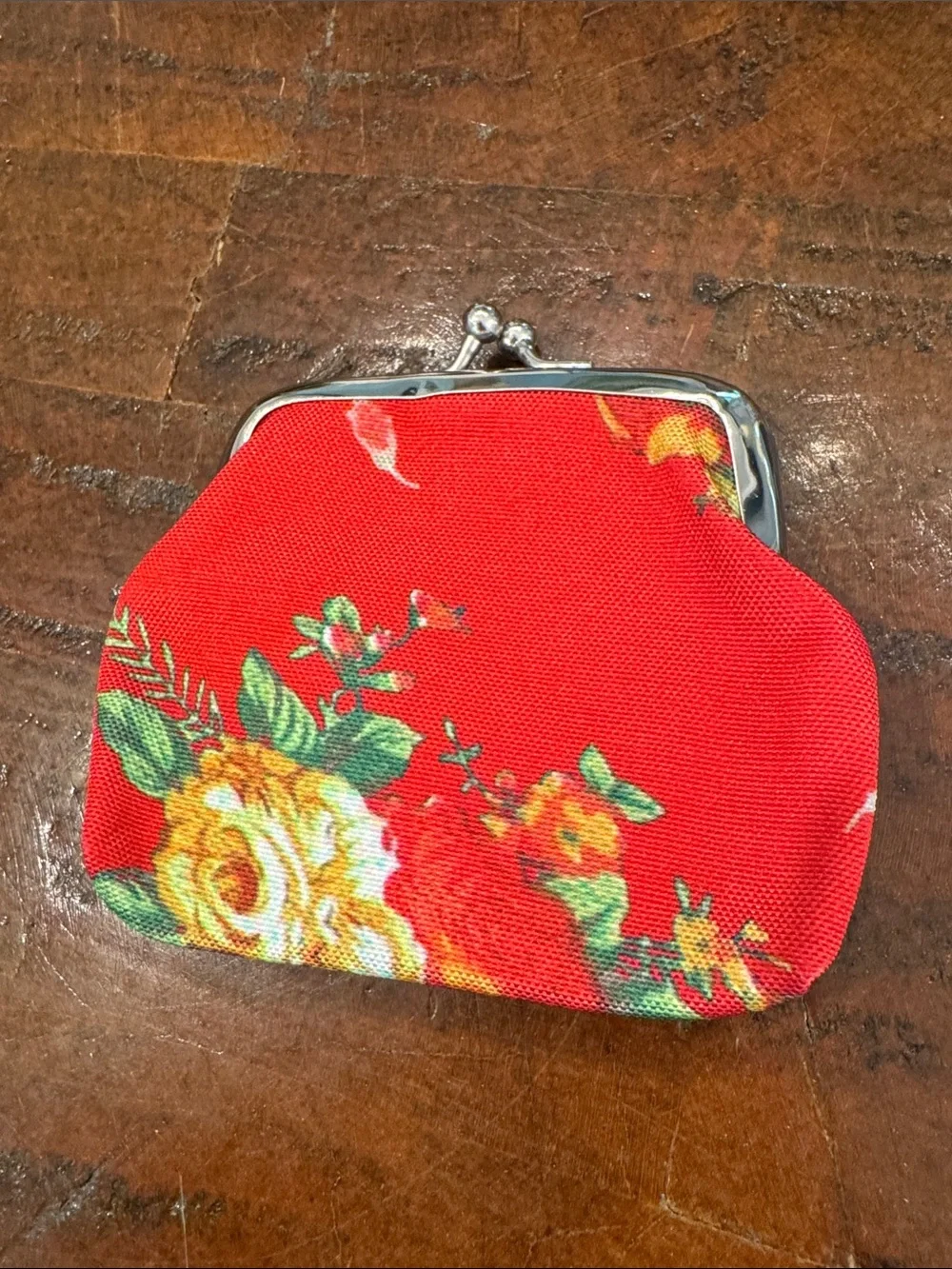 Floral Clasp Coin Purse - Red, Pink, Blue, Black, Cream - Picture 4 of 9